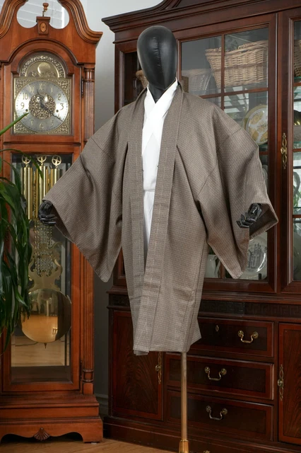 Dear Vanilla Japanese Silk Haori Jacket Men's Kimono Genuine Japan Made Vintage
