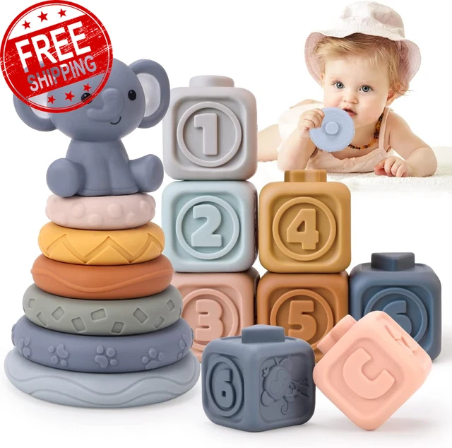 Montessori Toys for Babies,13 PCS Baby Soft Building Blocks Toys, Newborn Baby S