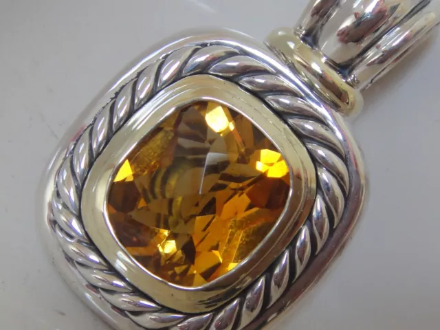 DAVID YURMAN 14K,SS EXTRA LARGE ALBION 15ct CITRINE ENHANCER