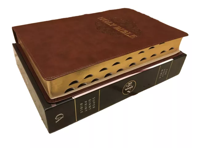 KJV Super Giant Print Bible  - 17pt font ~ Faux Leather ~ Red Letter ~ Indexed