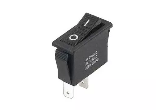 Interruttore a bilanciere 220V 16A unipolare tasto nero 32x14mm switch 12V 1251