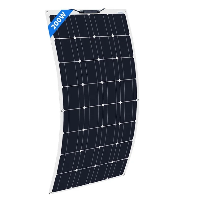 200 W 12 V Flexibles Solarpanel – 2x 100 W, 18 V ETFE Monokristallin, Für Wohnmobil, Boot, Anhänger & Dach (12/24 V)