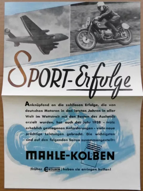 Mahle Kolben Prospekt 1939 Stuttgart Bmw Opel Hanomag