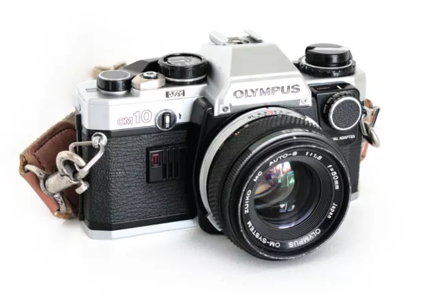 Olympus OM10 35mm SLR Film Camera with Prime Lens, Manual Adapter & Instructions