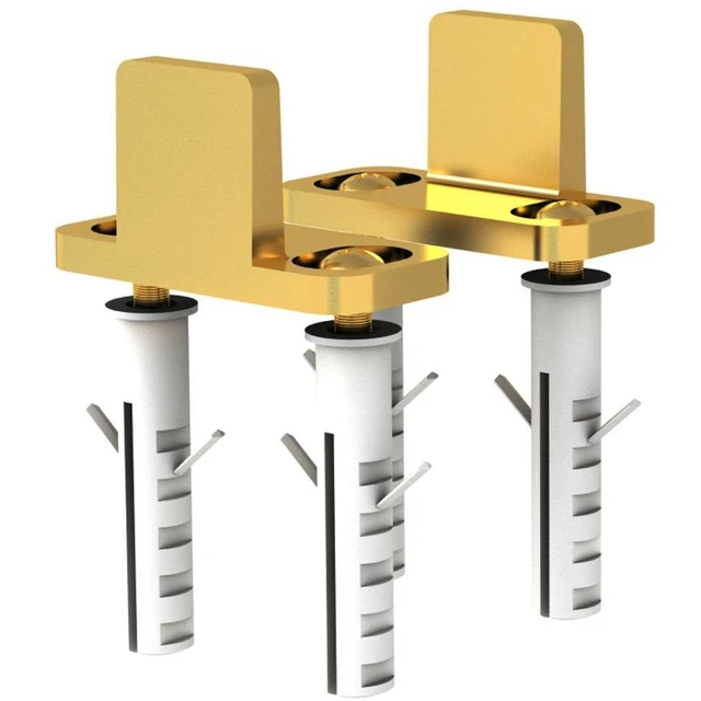 Floor Mount Metal Door Guide Set for Sliding Doors, Satin Brass by Stone Harbor