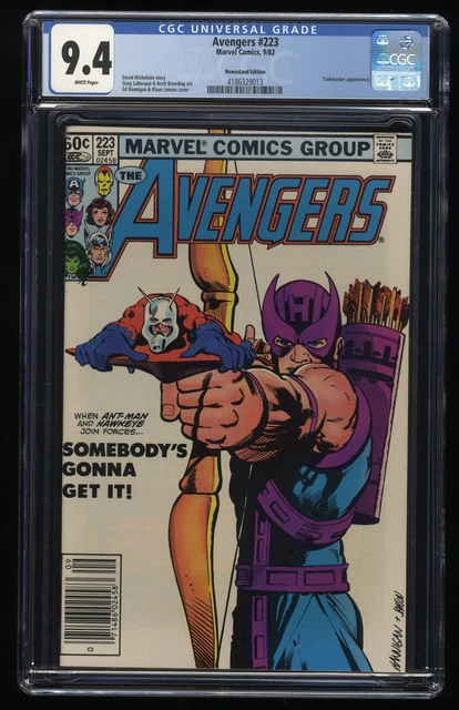 Avengers #223 CGC NM 9.4 White Pages Ant-Man Hawkeye Cover! Marvel 1982