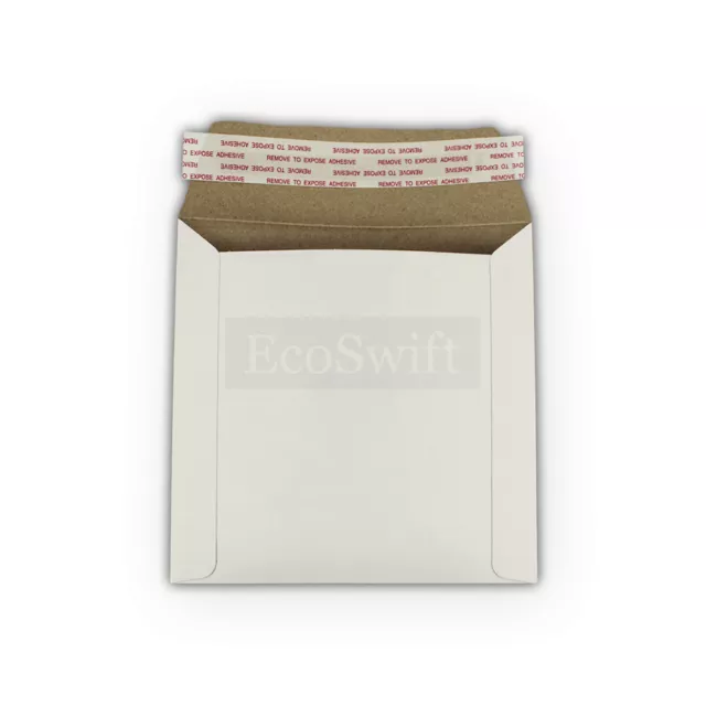 100 - 6" x 6" EcoSwift White CD/DVD Photo Ship Flats Cardboard Envelope Mailers 3