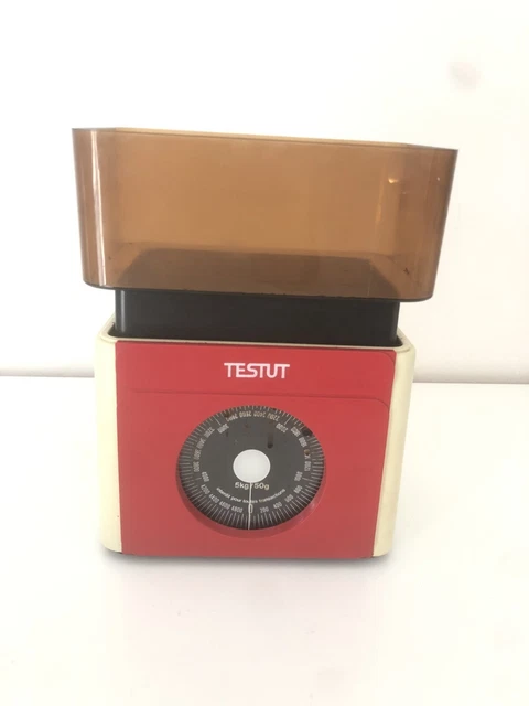 Balance De Cuisine Vintage Testut Années 70, Plastique Jaune 5kg