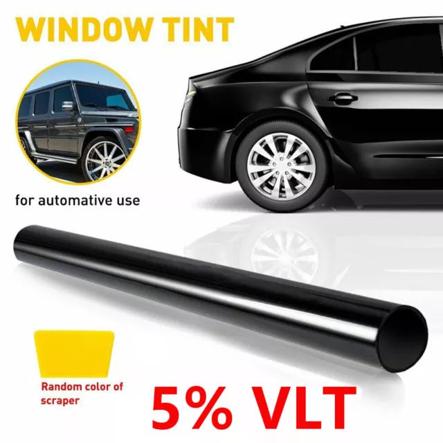 CAR WINDOW TINT FILM TINTING SUPER DARK BLACK LIMO UV Protect 5% 75cm x 6M