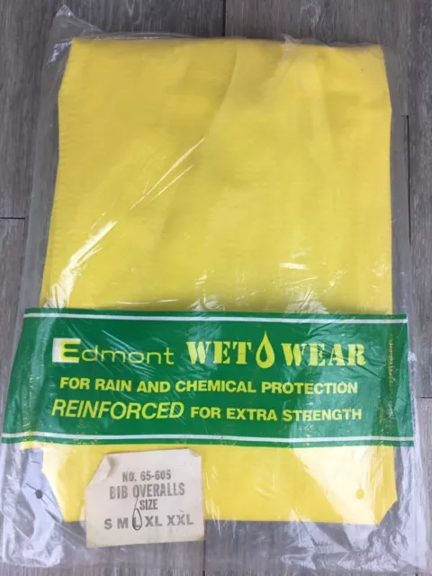 Edmont Wet Wear Rain & Chemical Protection Bib Overalls Mens Size L