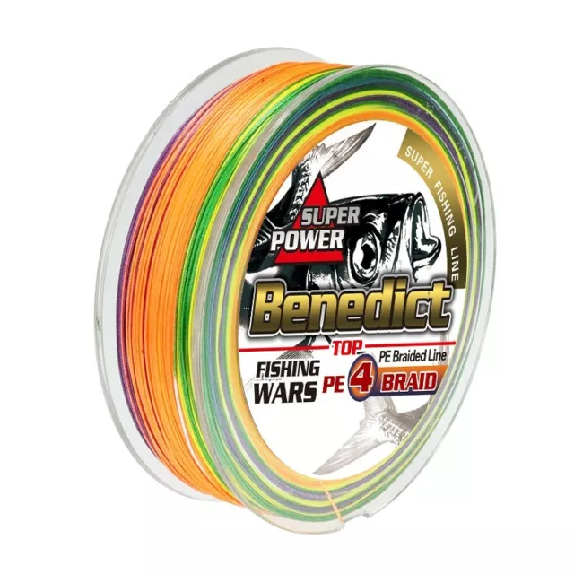 300m Benedict 4x Braid PE Fishing Line Professional Multi Colour Yellow