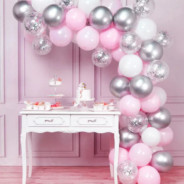 100 MEHRFARBIGE BALLONS METALLIC LATEX PERLE Heliumballons Geburtstagsparty UK