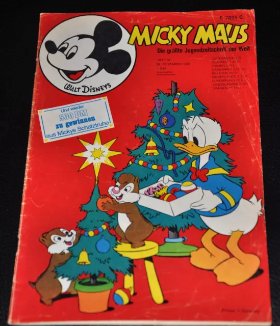Micky Maus 1970, Nr. 52, + Klappseiten + Gutschein, kpl. Heft, guter Zustand (2)