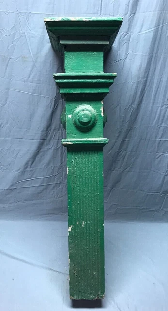 Vintage Shabby Green Fluted Bullseyes Porch Post 6x42 Old Chic Garden 1210-22B