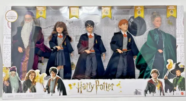 HARRY POTTER Dolls Wizarding World Moveable Posable Mattel Set of 5 BRAND NEW