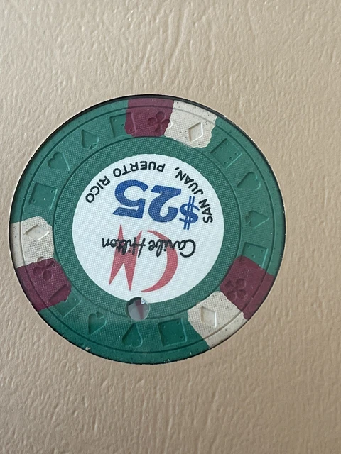 $25 CARIBE HILTON San Juan Puerto Rico Casino Chip **Very Rare