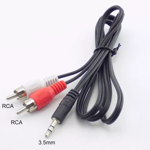 3.5mm 1/8" Jack Mini plug to 2 RCA Male Stereo Phono Audio Speaker Adapter Cable