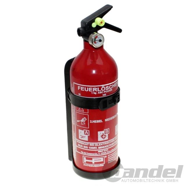 ESTINTORE AUTO 1kg ABC POLVERE MANOMETRO PROTEZIONE ANTINCENDIO CON SUPPORTO
