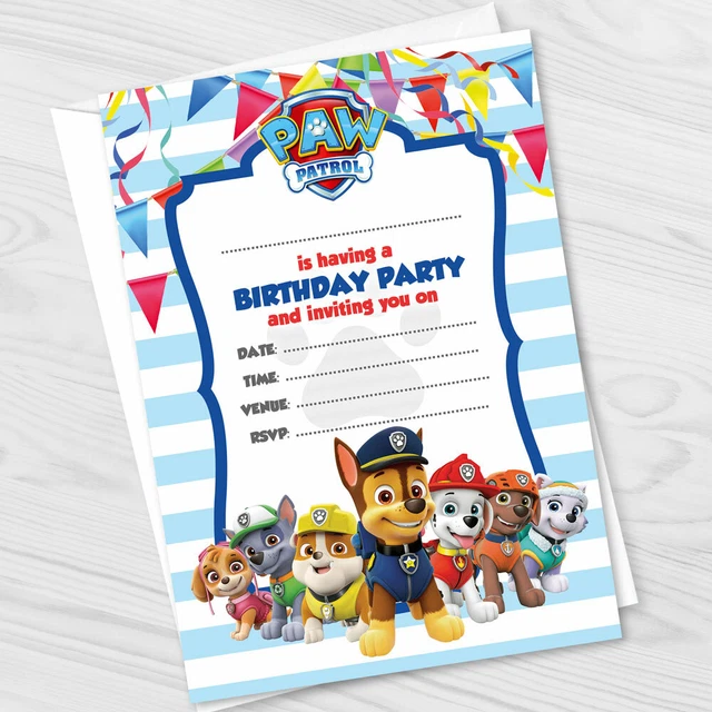 PAW PATROL BIRTHDAY Party Invitations Girl / Boy Paw Patrol Invites £