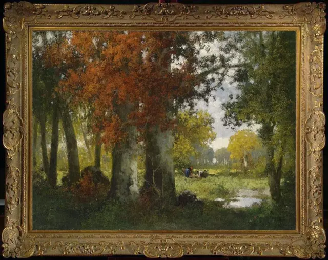Old Master-Art Antique Oil Painting Landscape Forest Tree on canvas 30"x40"