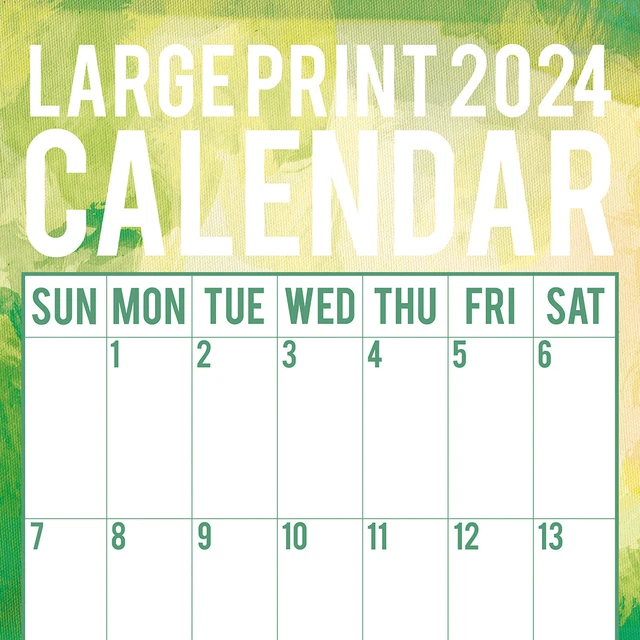 LARGE PRINT CALENDAR 2024 Square Wall Calendar 16 Months School Planner