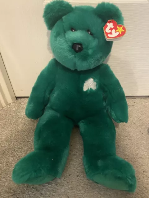 Ty Beanie Buddy: Erin The Beanie Baby - Large Irish Bear 1998 MINT Tag