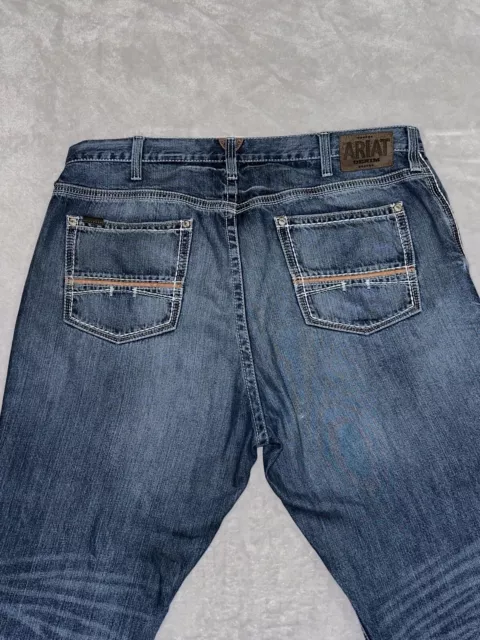 ARIAT MEN'S DURANGO Low Rise Boot Cut Denim Jeans Medium Wash Blue Size ...