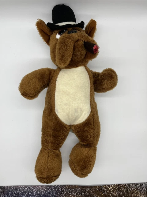 Vintage 1989 Plush Bulldog Smoking Cigar Dog Plush