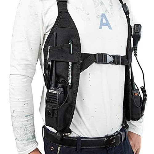 Radio Shoulder Harness Holster Chest Holder Universal Vest Rig for Police Fire