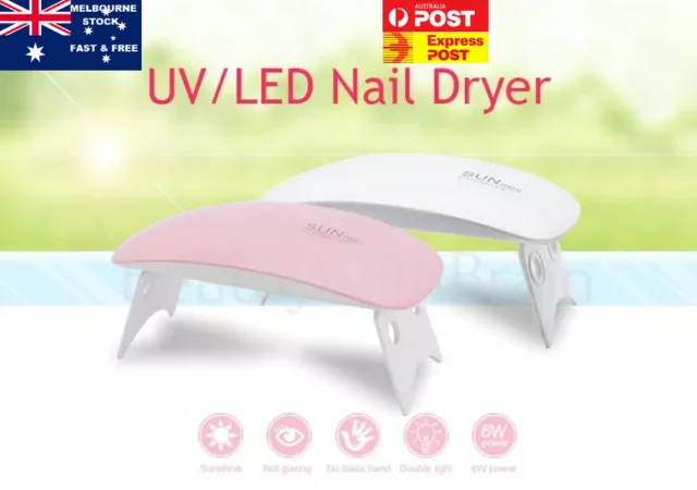 SUN mini LED UV Nail Lamp 6W Gel Polish Dryer Portable Micro USB Cable Home Use