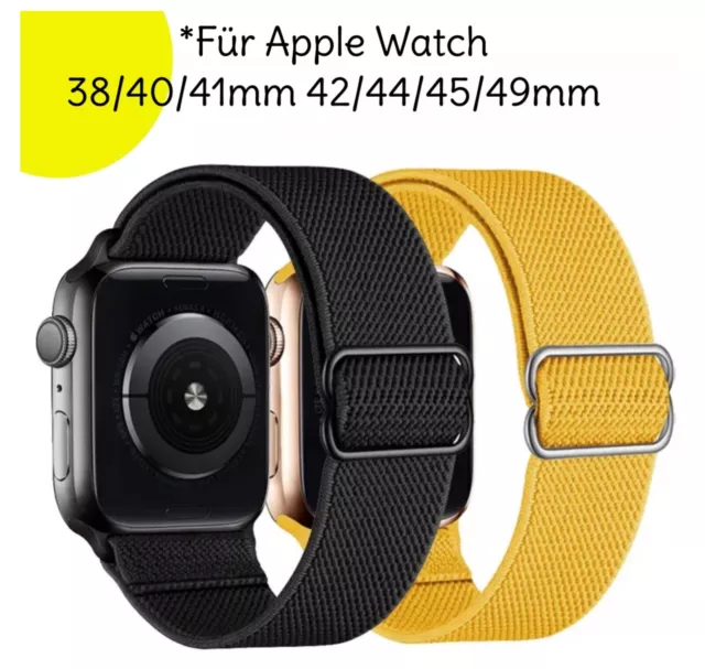 Nylon Armband für Apple Watch Sport Band ✅ Solo Loop elastisch Series 9 8 7 6 5