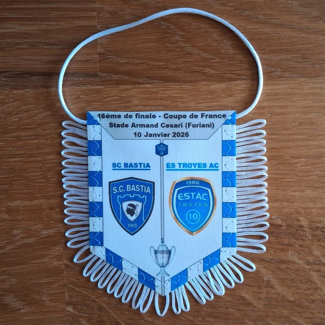 Fanion Bastia Vs Nice Coupe De France 2025 - Tissu Multicolore, Neuf, Club Français