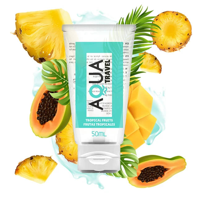 Aqua Travel Lubricante Íntimo Sexual Base Agua Sabor Frutas Tropicales - 50 Ml