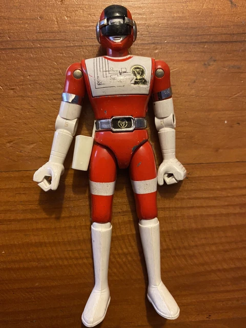 3 Figurines Bioman Bandai GC-35 1984 - Force Rouge (bras Cassé), Jaune, Bleu - Chogokin