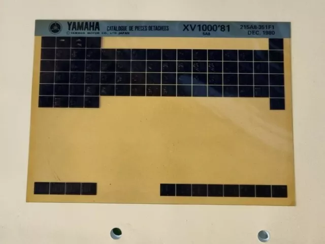 Microfiche d'atelier catalogue de pièces détachées YAMAHA XV1000 XV 1000 1980