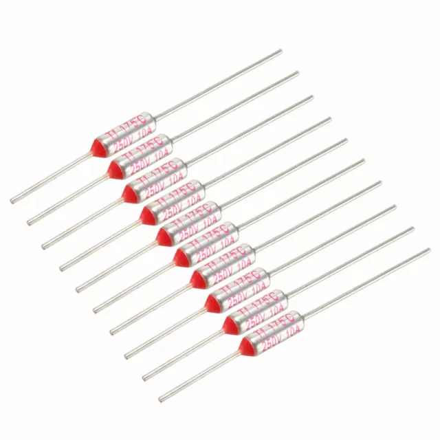 10 Pcs Fils Axiaux Métal 175 Fusibles Thermiques Température Celsius