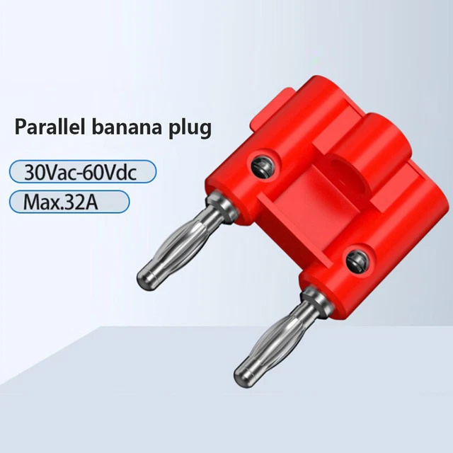 Adaptador Banana Hembra 4 Mm A Tornillo - Negro Y Rojo - Para Altavoces Y Pruebas Electrónicas