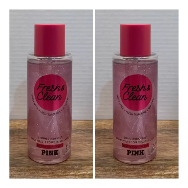 Victoria's Secret PINK Fresh & Clean Shimmer Mist ~ 8.4 fl.oz. ( Lot of 2 )