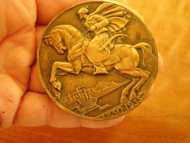 Rare Medaille Bronze Ville D'alger Cavalier Arabe Raymond Delammare - Cgt