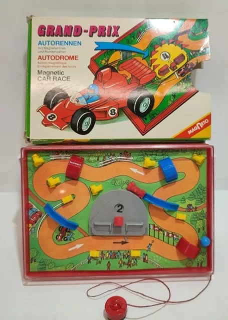 Vintage Grand-Prix Autodrome Autorennen Magneto Magnetic Car Game 1979