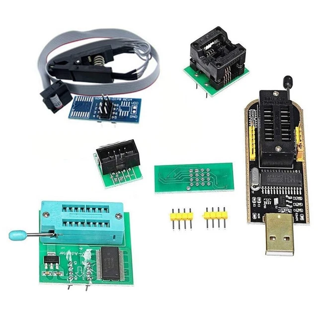 1Set CH341A 24 25 Series EEPROM Flash BIOS USB Programmer+SOIC8 SOP8 Test C C9F4