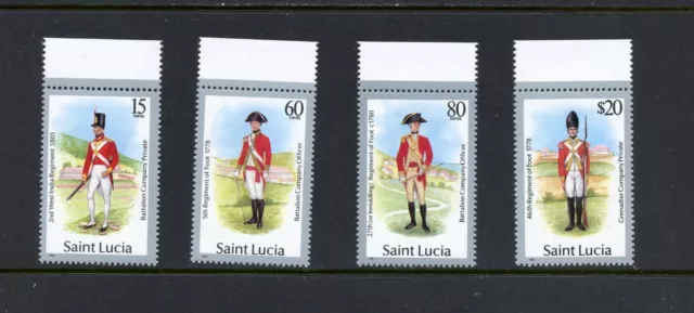 R3605 St.Lucia 1987 Militaire Uniforms 4v. MNH