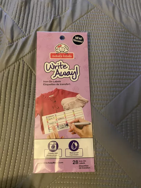 MABEL'S LABELS Clothing Labels Write Away 28 Iron On Waterproof SEALED