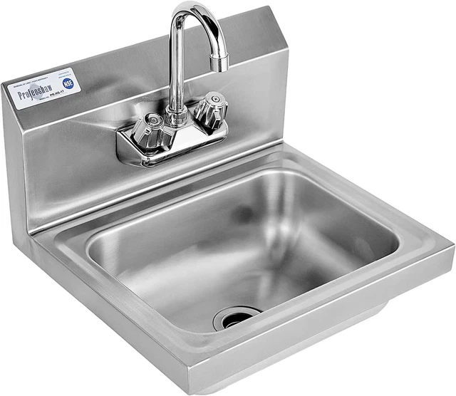 STAINLESS STEEL SINK Commercial Wall Mount Hand Washing Basin NSF