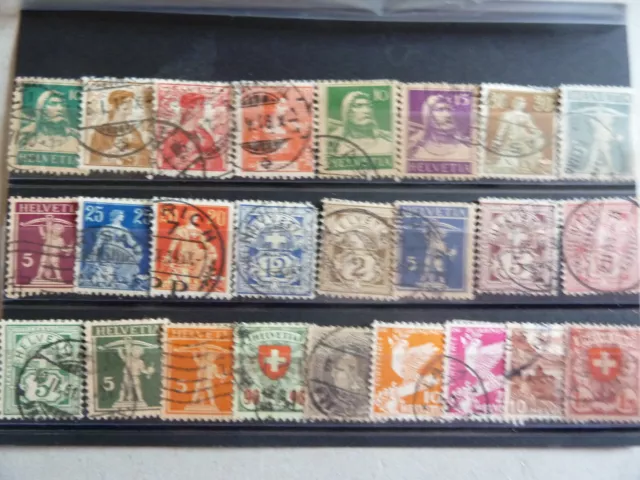 Suisse Lot De 25 Timbres Anciens Obliteres