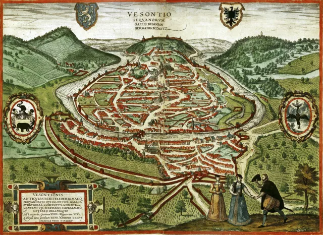 Reproduction plan ancien - Besançon vers 1575