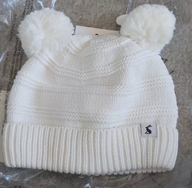 Brand New Joules baby pom pom hat age 0-6 months