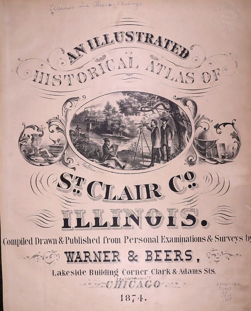 1874 PLAT MAP O'FALLON, St. LIBORY, SHILOH, WINSLOW, WEST MASCOUTAH