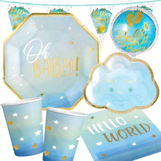 BABY BOY - Geschirr Deko 1. Geburtstag Junge Party Babyparty Geburt Babyshower