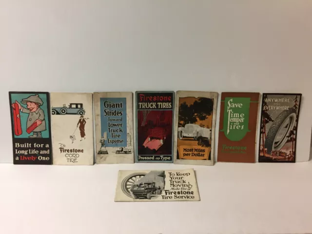 Lot of 8 -- Vintage Firestone Tire Advertising Sales Brochures -- "Collectible"